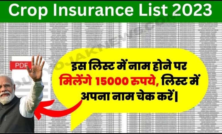Crop Insurance List 2023