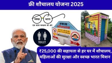 फ्री शौचालय योजना 2025 – महिलाओं की सुरक्षा और स्वच्छ भारत मिशन के लिए ₹25,000 सहायता
