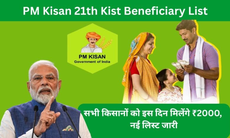 पीएम किसान योजना 21वीं किस्त लाभार्थी सूची और किसानों को मिलने वाले ₹2000 की जानकारी