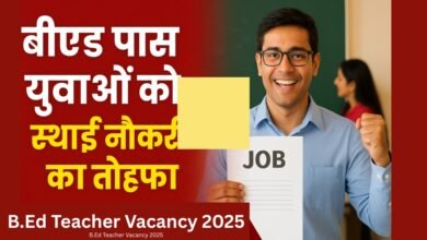 B.Ed Teacher Vacancy 2025