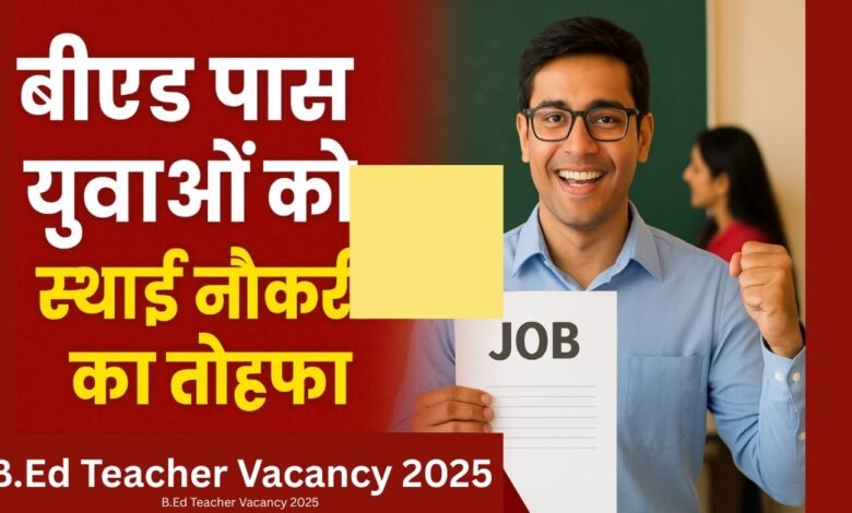 B.Ed Teacher Vacancy 2025
