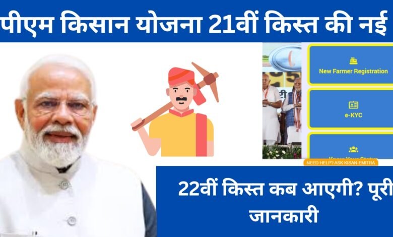 पीएम किसान योजना 21वीं और 22वीं किस्त अपडेट – किसानों के खाते में पैसा