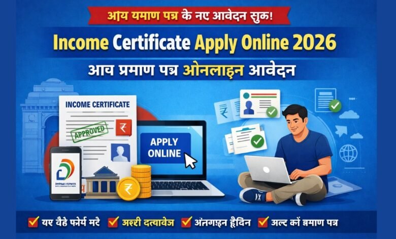 Income Certificate Apply Online 2026 – आय प्रमाण पत्र ऑनलाइन आवेदन प्रक्रिया