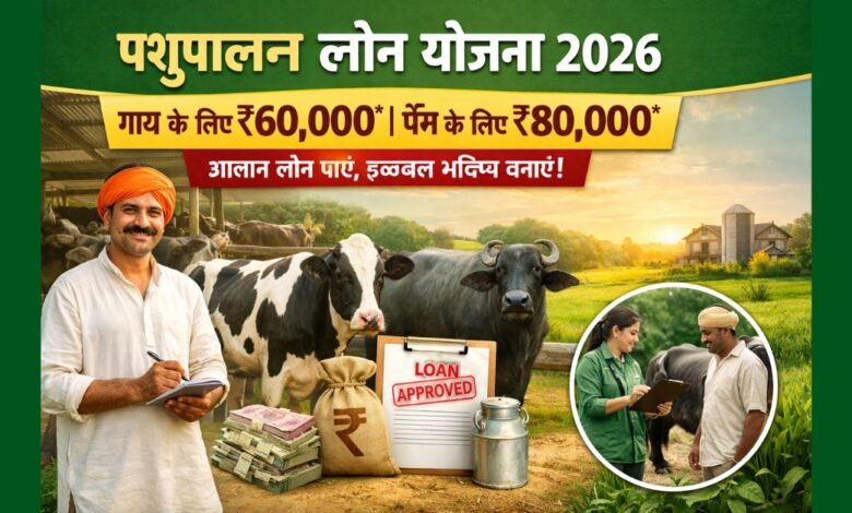 पशुपालन लोन योजना 2026 के तहत गाय और भैंस के लिए लोन योजना का बैनर