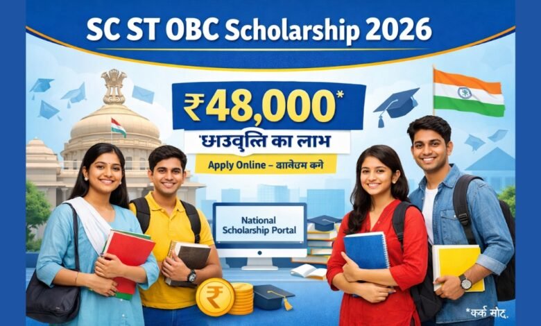 SC ST OBC Scholarship Online Apply 2026 students receiving ₹48,000 scholarship in India