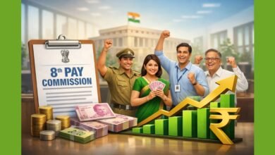 8th Pay Commission Salary Size Growth से जुड़ी सैलरी बढ़ोतरी और फिटमेंट फैक्टर की जानकारी दर्शाती इमेज