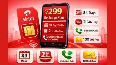 Airtel ₹299 रिचार्ज प्लान जिसमें 84 दिन की वैधता, रोज़ 2GB डेटा और अनलिमिटेड कॉलिंग दिखाई गई है