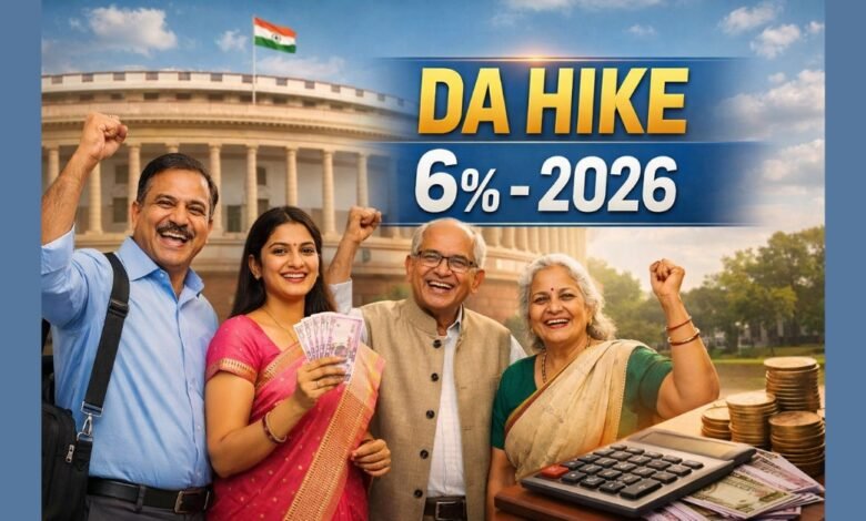 केंद्रीय कर्मचारियों और पेंशनर्स के लिए DA में 6 प्रतिशत बढ़ोतरी 2026