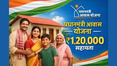 प्रधानमंत्री आवास योजना के तहत ₹1,20,000 की सहायता से बना पक्का घर