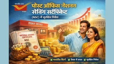 Post Office NSC Scheme में सुरक्षित निवेश और गारंटीड रिटर्न दिखाता हुआ फीचर इमेज