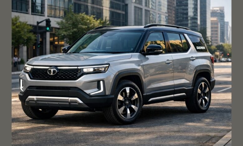 Tata Sierra 2025 SUV का एक्सटीरियर डिजाइन, LED हेडलैंप और मॉडर्न रेट्रो लुक