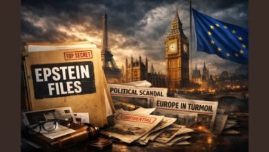 Epstein Files के नए खुलासों से यूरोप में राजनीतिक और सामाजिक संकट का प्रतीकात्मक दृश्य