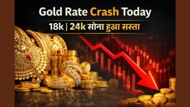 आज 18 कैरेट और 24 कैरेट सोने के रेट में गिरावट दिखाती फीचर इमेज – Gold Rate Crash Today