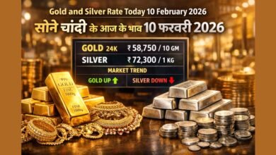 10 फरवरी 2026 को भारत में सोने और चांदी के आज के भाव दर्शाती हुई फीचर इमेज