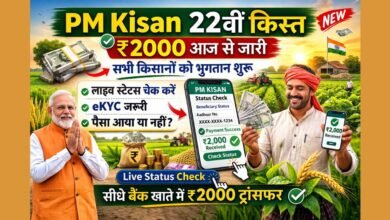 PM Kisan 22वीं किस्त ₹2000 भुगतान स्टेटस चेक करते किसान
