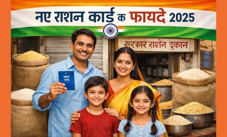 नए राशन कार्ड के फायदे 2025 – भारतीय परिवारों को मुफ्त राशन और डिजिटल राशन कार्ड सुविधा