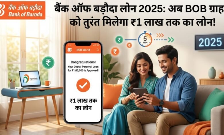 Bank of Baroda Digital Personal Loan 2025 online application process on mobile phone