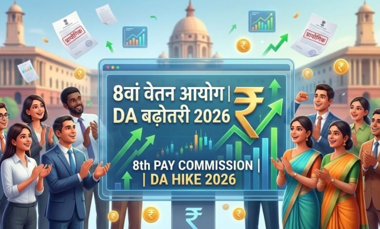 8th Pay Commission and DA Hike 2026 announcement for Indian government employees.