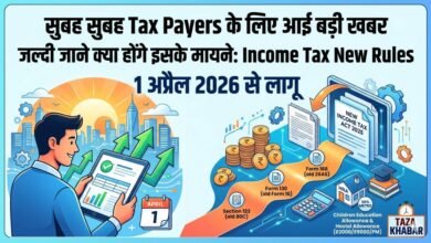 Income Tax New Rules 2026 India announcement graphic with calculator and tax forms.