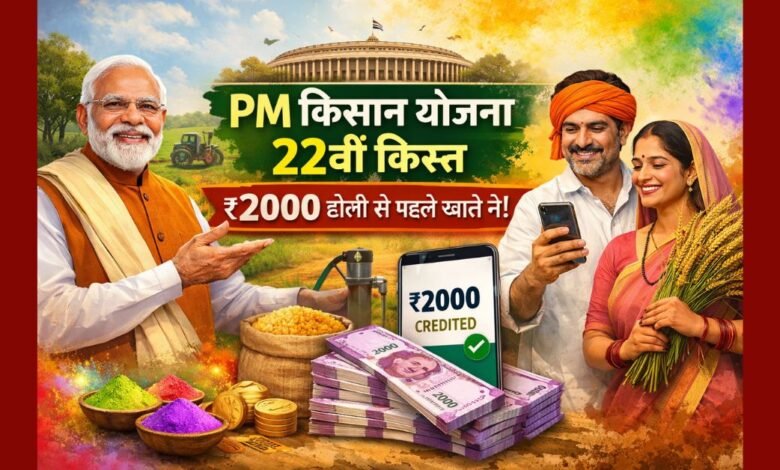 PM Kisan Yojana 22nd Installment 2000 Rupees Transfer to Farmers Before Holi