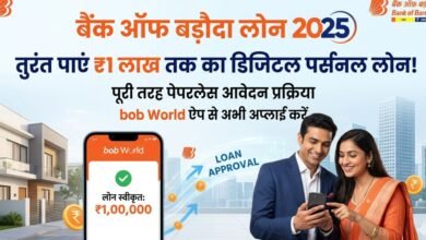 बैंक ऑफ बड़ौदा ₹1 लाख डिजिटल पर्सनल लोन 2025 आवेदन प्रक्रिया का ग्राफिक
