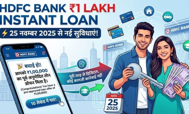 HDFC Bank Instant Personal Loan application on a smartphone screen 2026.