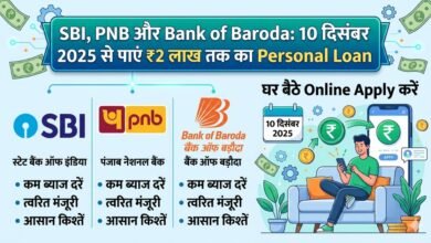 SBI PNB and Bank of Baroda logo with 2 lakh personal loan text in Hindi
