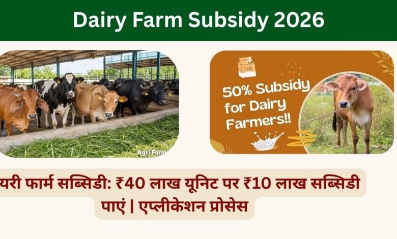 Dairy Farm Subsidy 2026